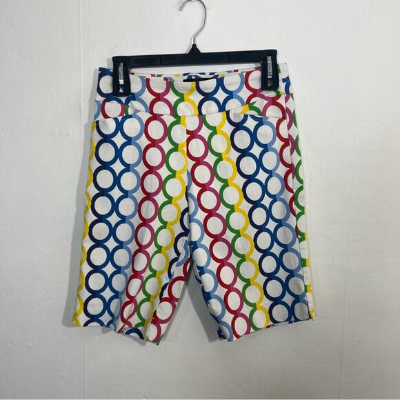 Krazy Larry Pull-On Rainbow Circle Golf Performance Active Shorts Size 6 - Picture 4 of 11